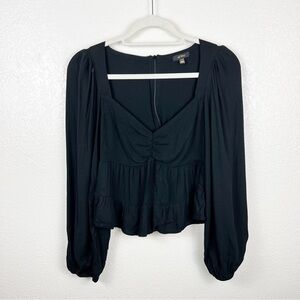 AFRM Soni Ruched Balloon Sleeve Blouse Top Size XS